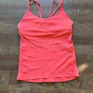 Lululemon sunset orange top with built in bra